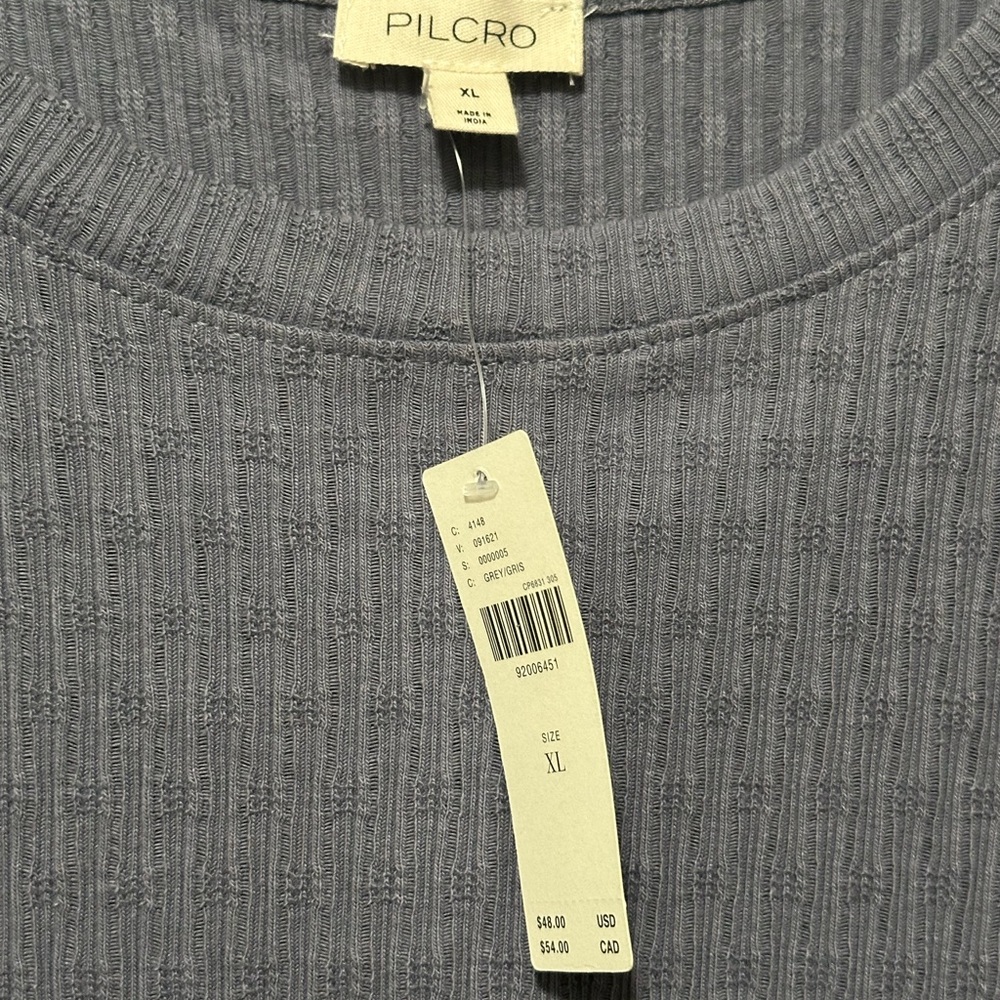 Pilcro Textured Indigo Short Sleeve Tee - Picture 2 of 3